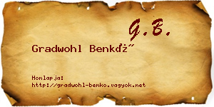 Gradwohl Benkő névjegykártya